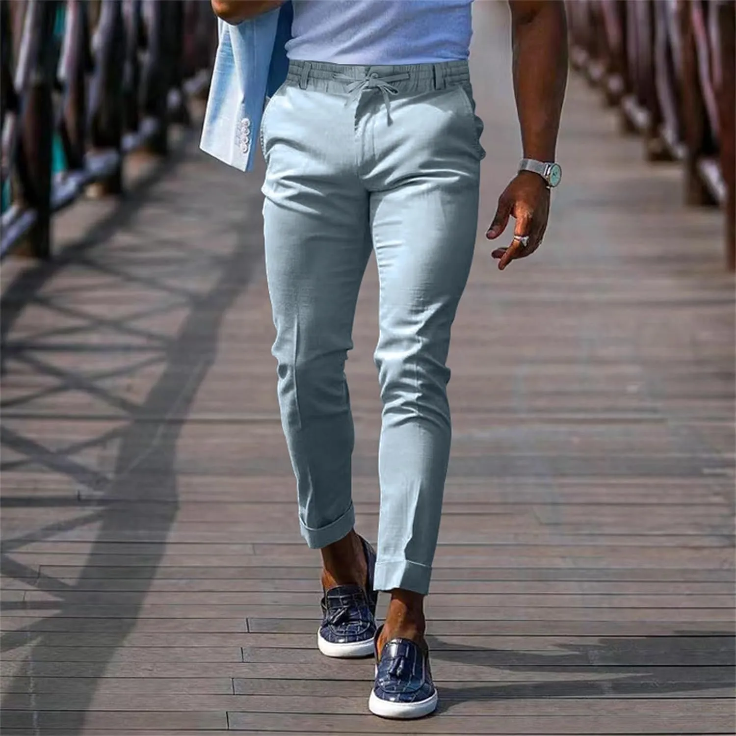 GIERIDUC Men's Linen Pants Casual Long Pants Summer Clothes for Men Fashion Best Jogger Pants for Men for Men