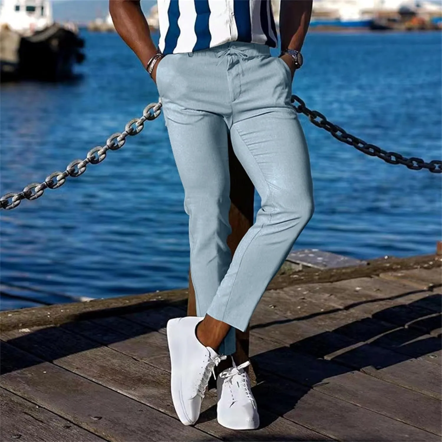 GIERIDUC Men's Linen Pants Casual Long Pants Summer Clothes for Men Fashion Best Jogger Pants for Men for Men