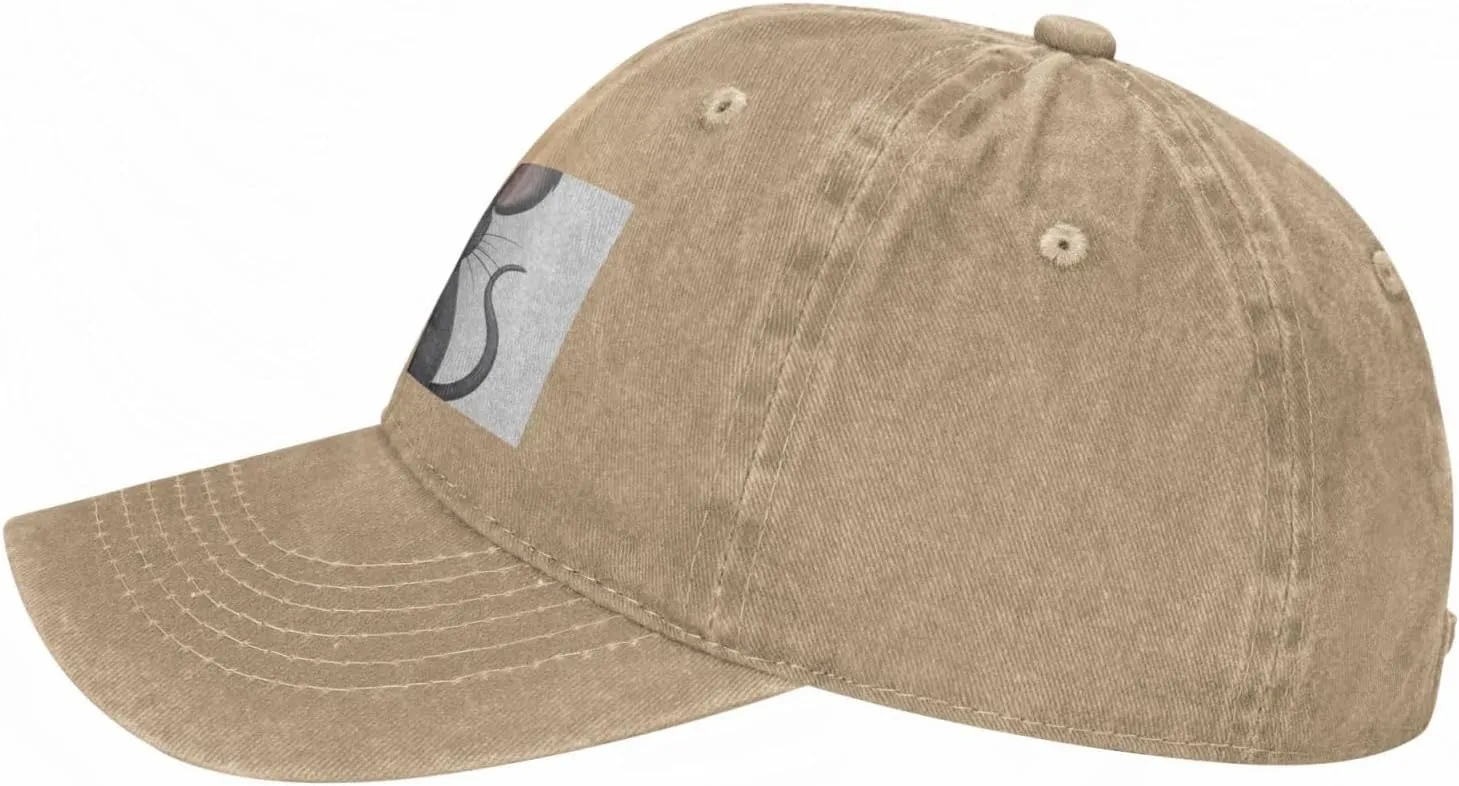 Grey Rat Unisex Baseball Cap Breathable Cotton Trucker Hat Classic Denim Dad Hat Summer Sun Hat