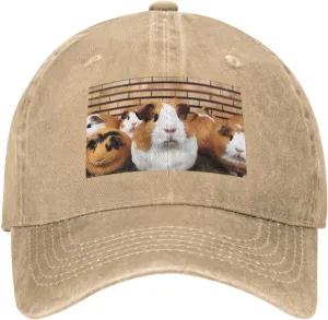 Guinea Pigs Unisex Baseball Cap Breathable Cotton Trucker Hat Classic Denim Dad Hat Summer Sun Hat