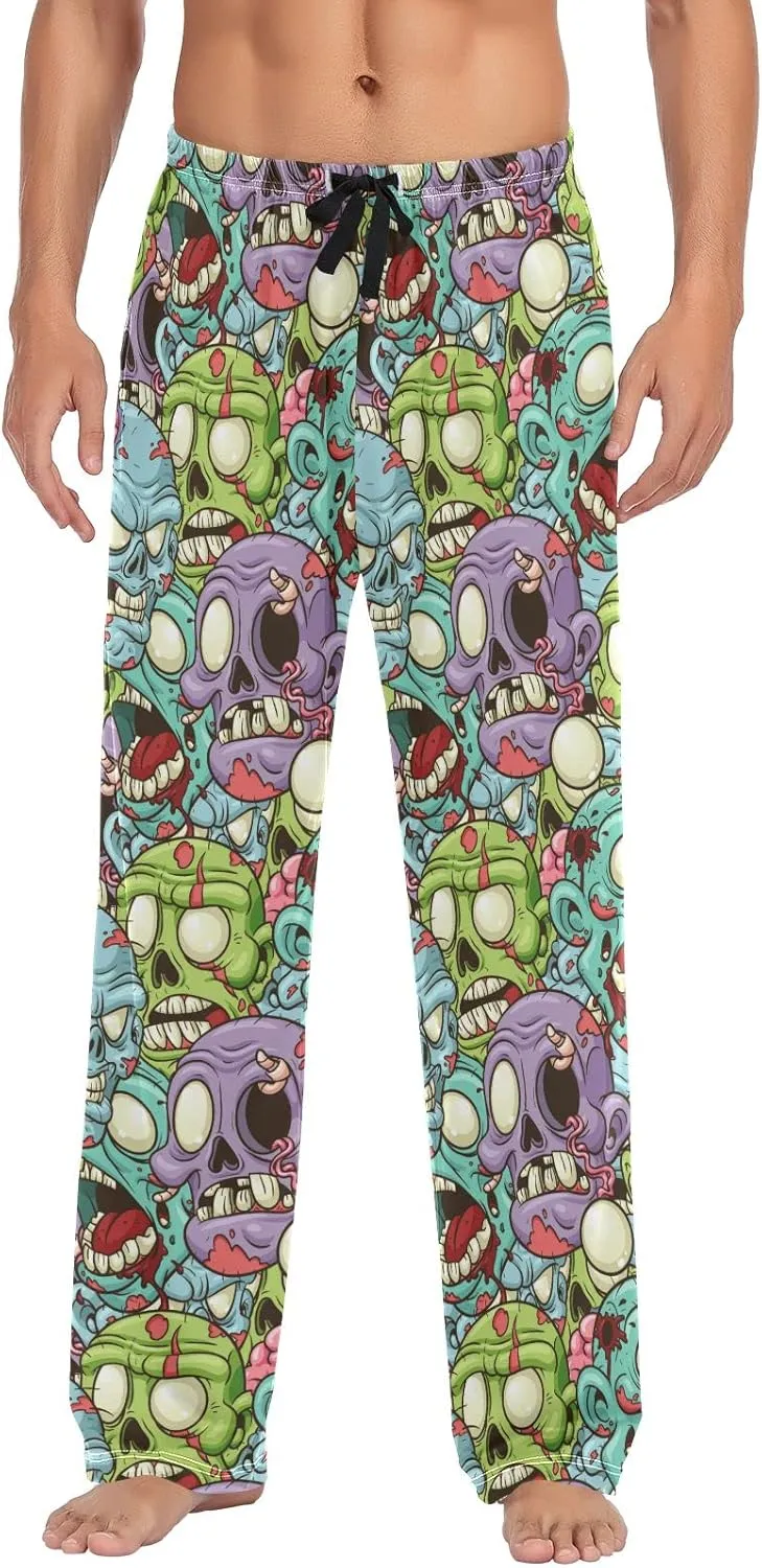 GuoChe Mens Pajama Bottoms Cartoon Zombie Pajama Pants for Men Funny Lounge Pants XL