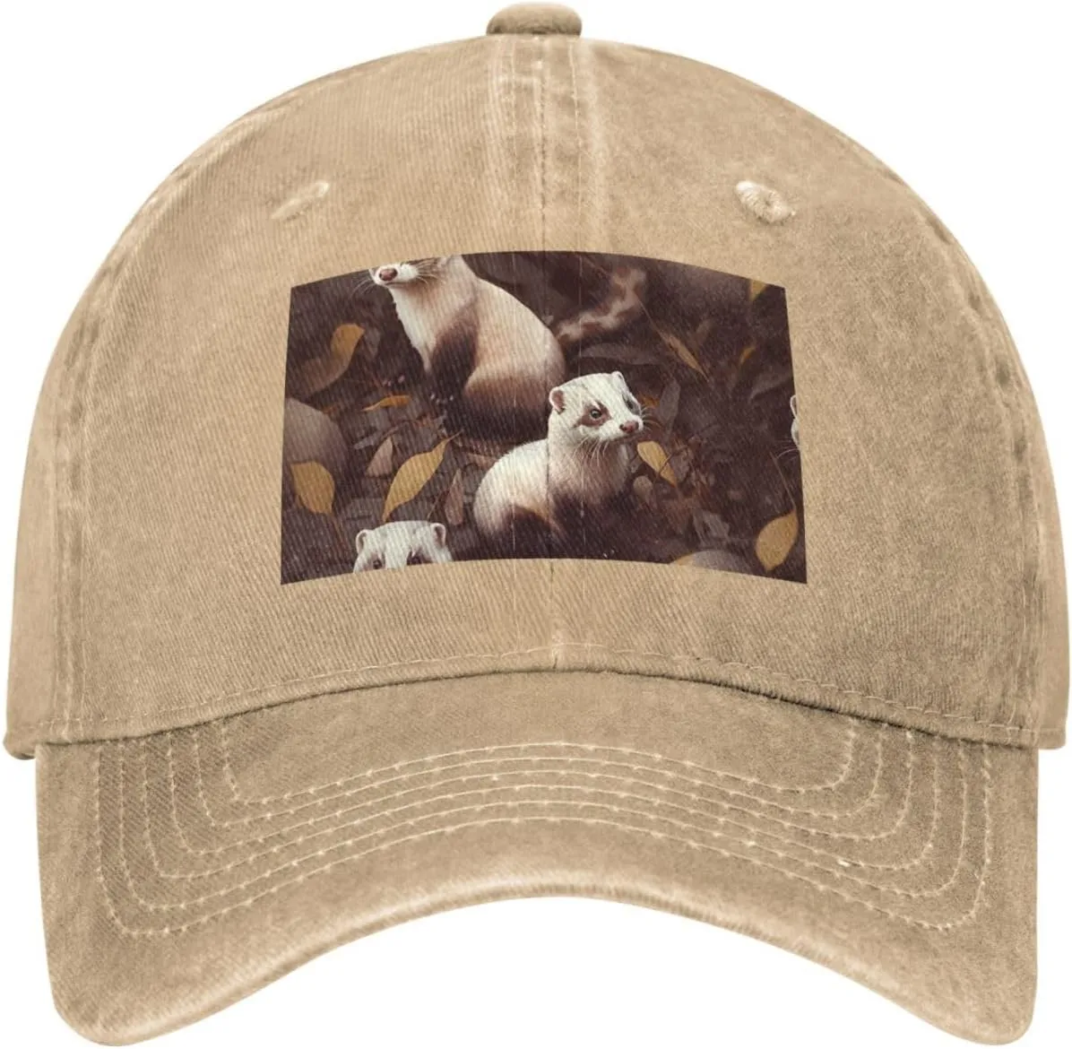 Hairy Ferret Unisex Baseball Cap Breathable Cotton Trucker Hat Classic Denim Dad Hat Summer Sun Hat