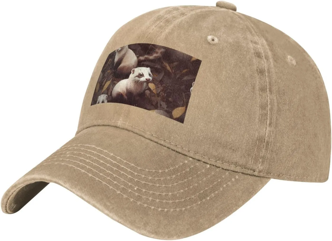 Hairy Ferret Unisex Baseball Cap Breathable Cotton Trucker Hat Classic Denim Dad Hat Summer Sun Hat