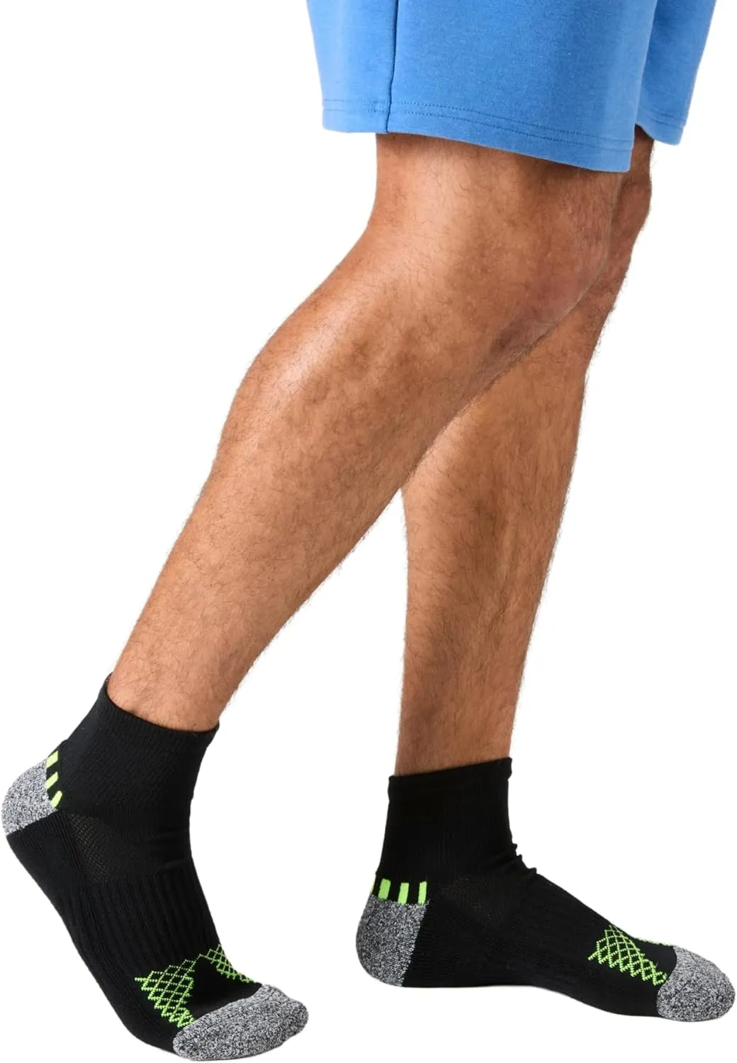 Hanes Men's Moves Performance, Moisture-Wicking Ankle & Low-Cut Socks, Breathable Mesh Panels, 6-Pack