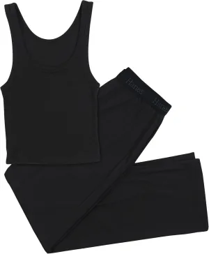 Hanes Women's Originals SuperSoft Comfywear 2 Piece Crop Tank & Lounge Pants Loungewear Set