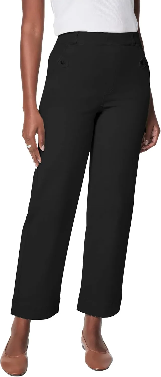 HBQ Womens Jeans Baggy Stretchy Pull On High Waisted Denim Wide Leg Trouser Pants Trendy