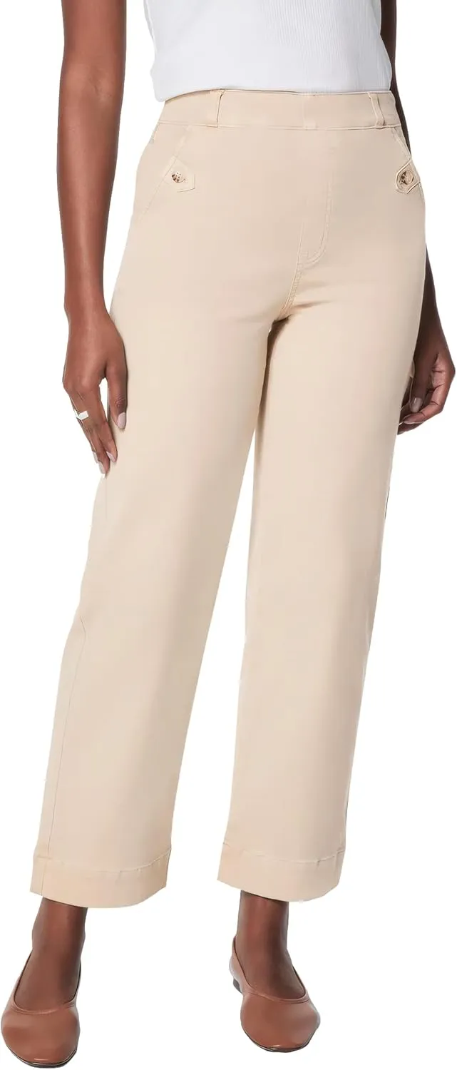 HBQ Womens Jeans Baggy Stretchy Pull On High Waisted Denim Wide Leg Trouser Pants Trendy