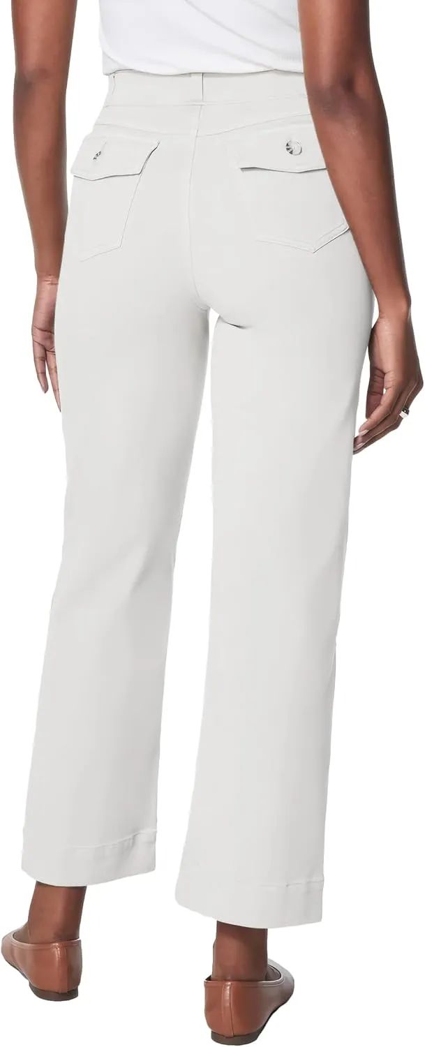 HBQ Womens Jeans Baggy Stretchy Pull On High Waisted Denim Wide Leg Trouser Pants Trendy