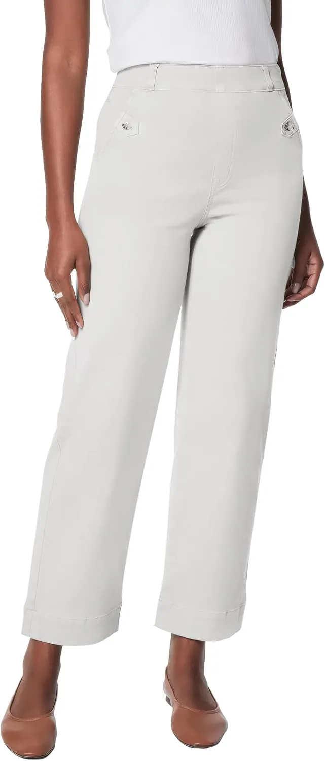 HBQ Womens Jeans Baggy Stretchy Pull On High Waisted Denim Wide Leg Trouser Pants Trendy