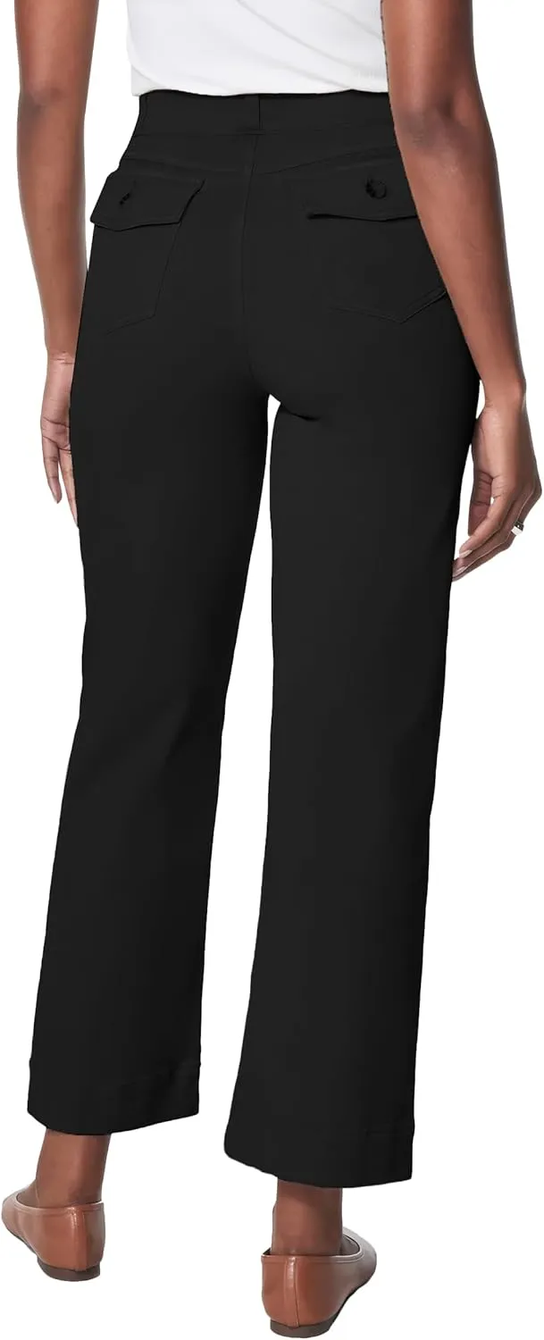 HBQ Womens Jeans Baggy Stretchy Pull On High Waisted Denim Wide Leg Trouser Pants Trendy