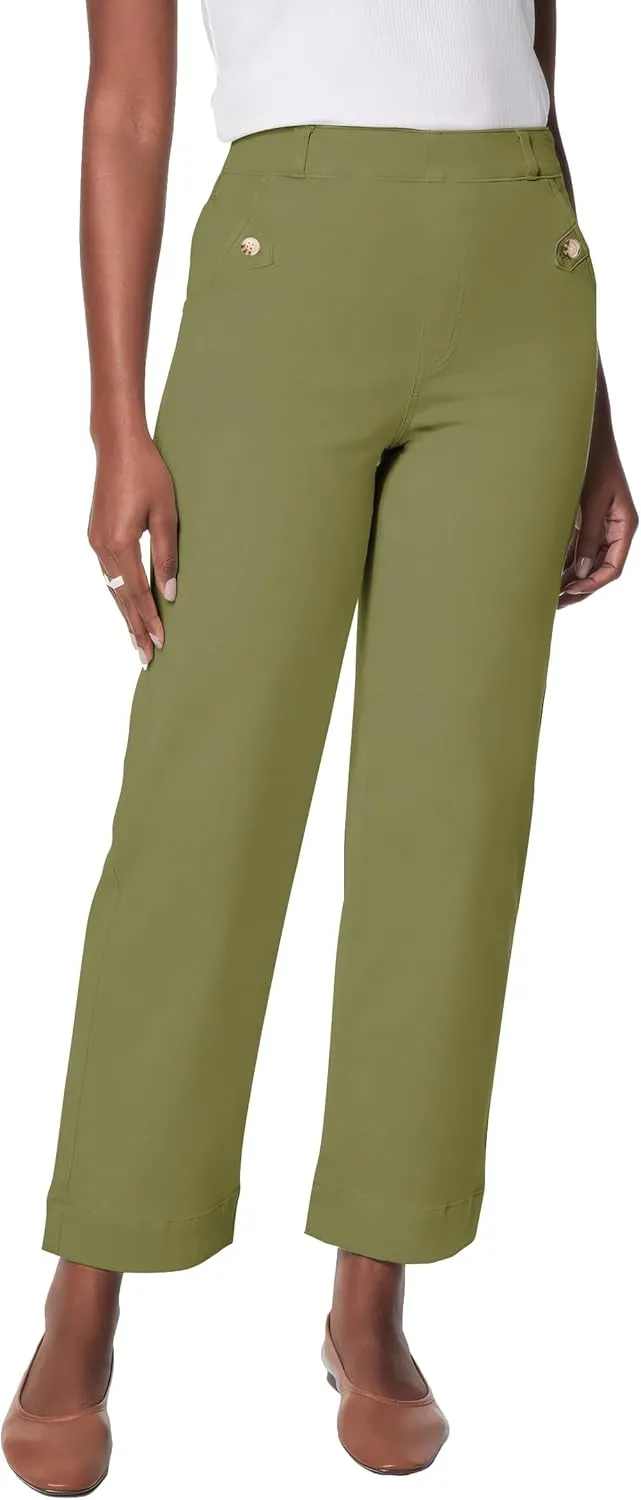HBQ Womens Jeans Baggy Stretchy Pull On High Waisted Denim Wide Leg Trouser Pants Trendy