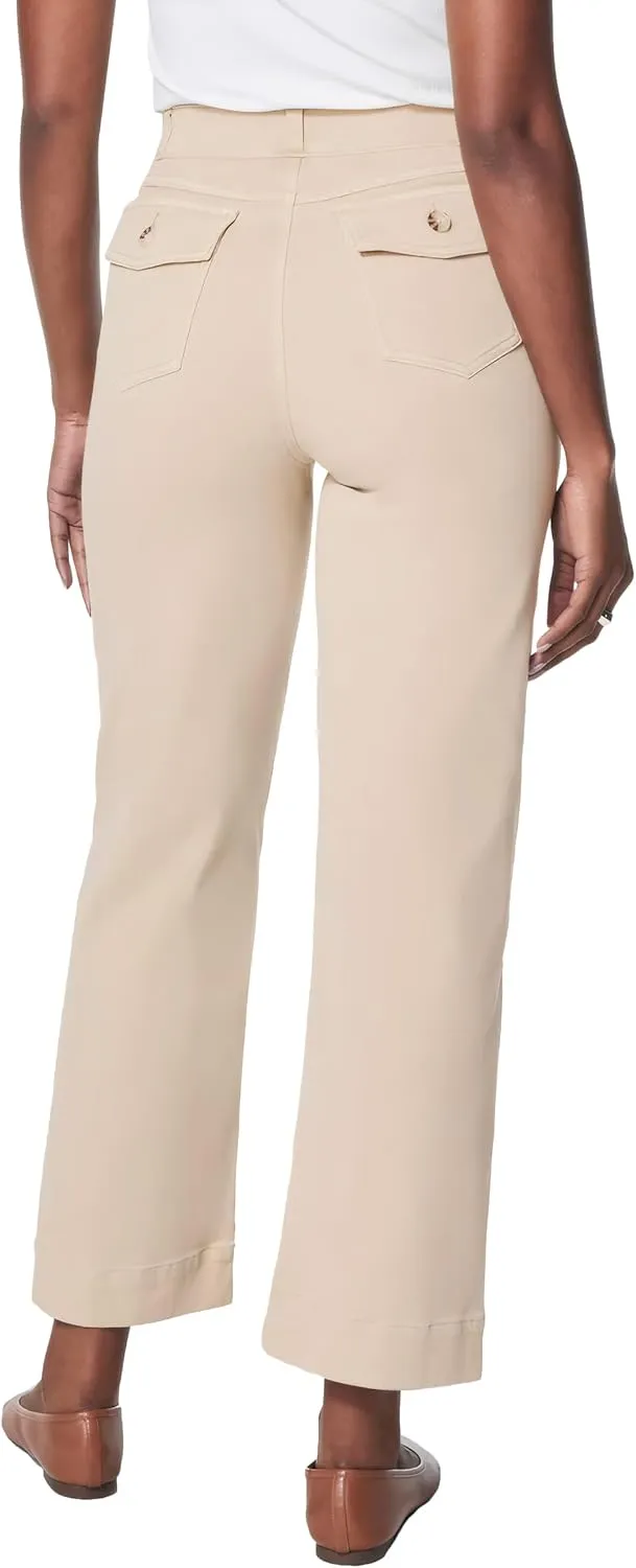 HBQ Womens Jeans Baggy Stretchy Pull On High Waisted Denim Wide Leg Trouser Pants Trendy