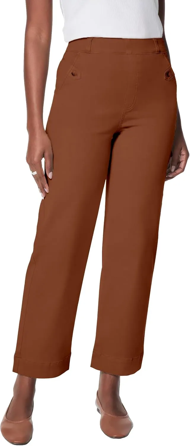 HBQ Womens Jeans Baggy Stretchy Pull On High Waisted Denim Wide Leg Trouser Pants Trendy
