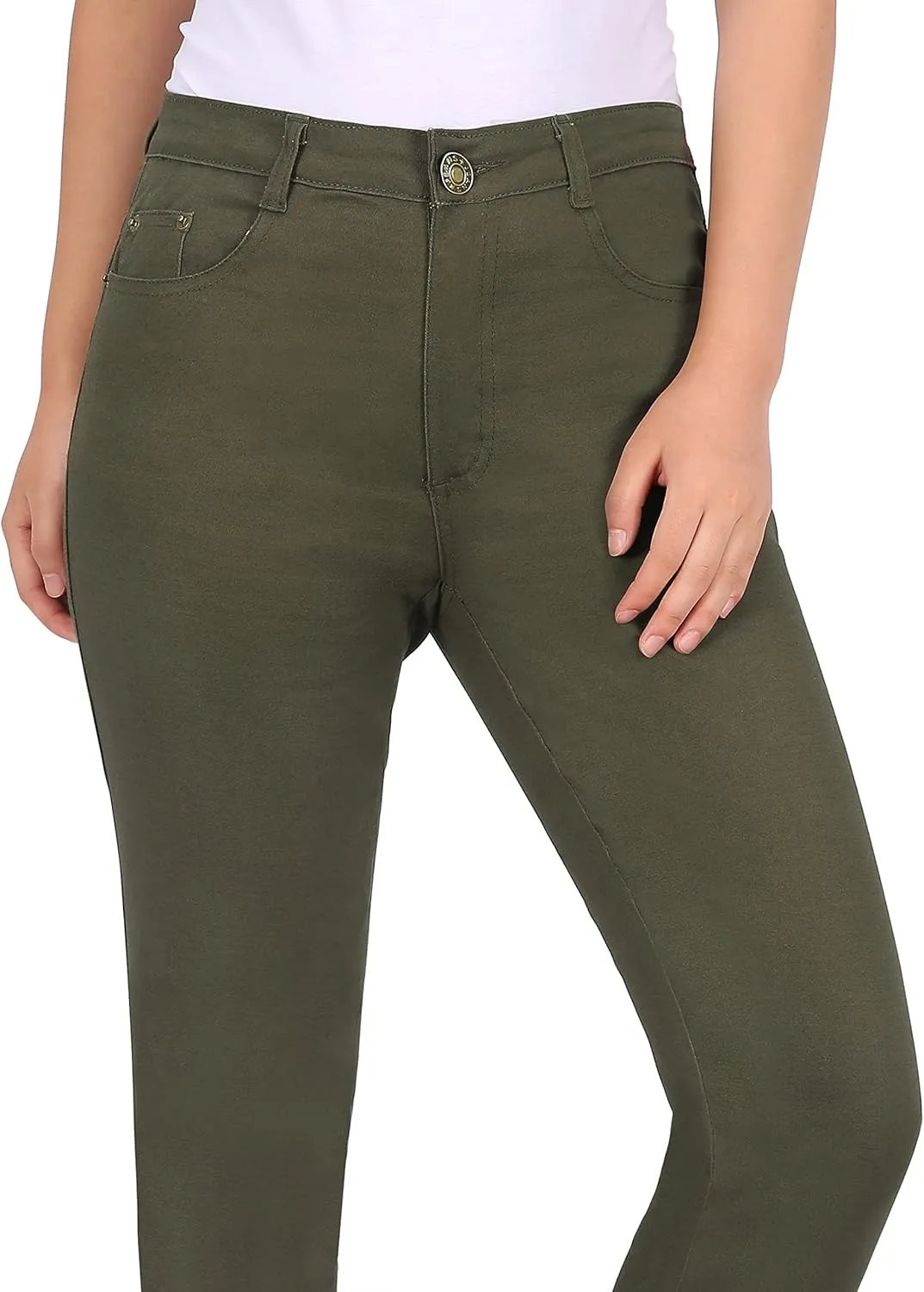 HDE Women's Mid-Rise Stretchy Denim Slim Fit Skinny Jeans