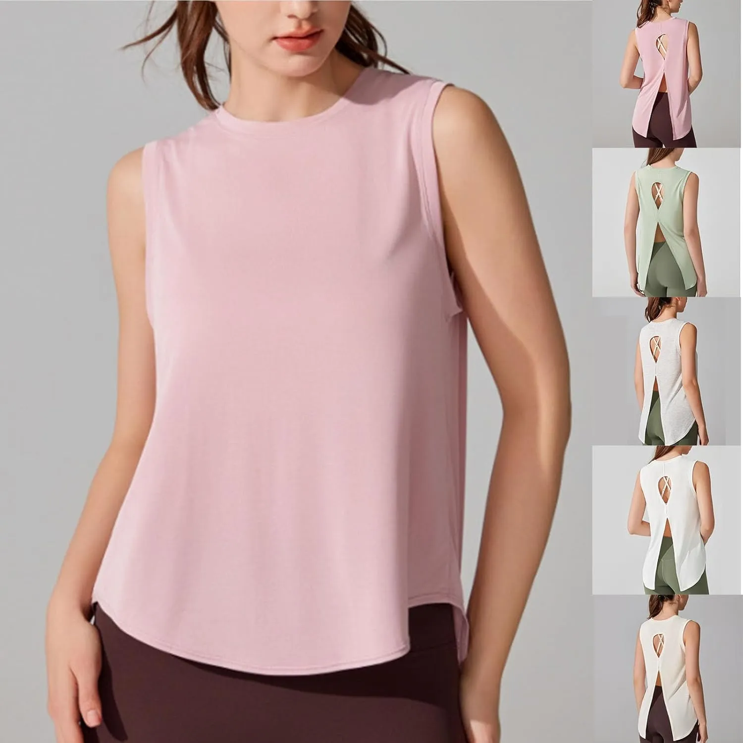 HGps8w Quick Dry Workout Tank Tops for Women Loose 2025 Summer Sleeveless Casual Running Vest Athletic Gym Yoga Tee Shirts