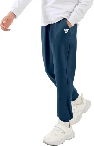 HIBETY Boys Athletic Pants, Moisture-Wicking Breathable Cotton Sweatpants with Elastic Drawstring