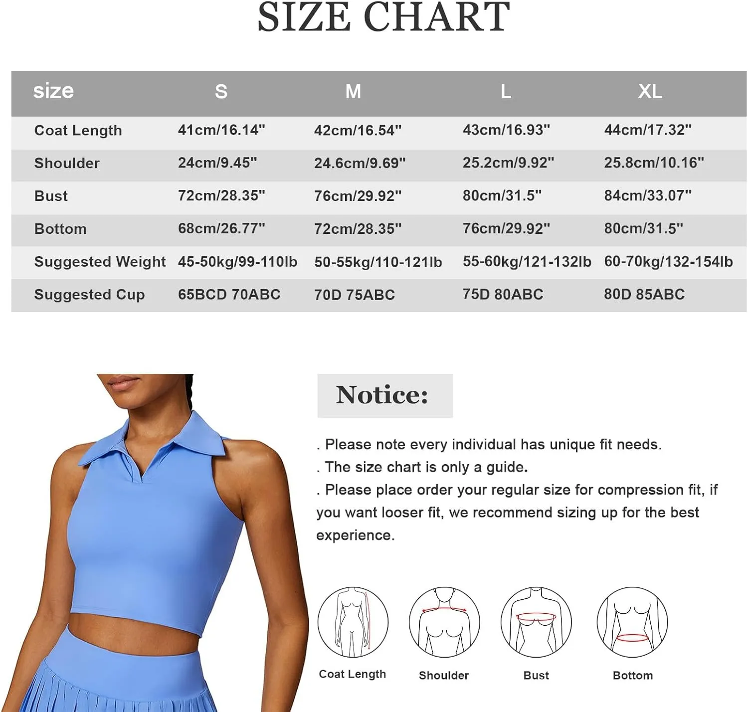 Hotfiary Women Workout Crop Top Athletic Tank Tops Tennis Golf Sleeveless Collar Vest Shirt Padded Sport Bra Quick Dry