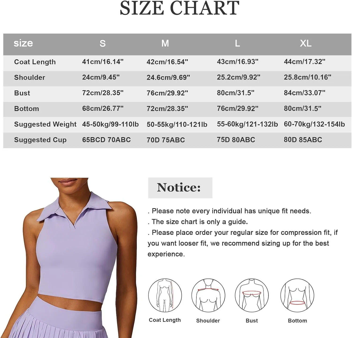 Hotfiary Women Workout Crop Top Athletic Tank Tops Tennis Golf Sleeveless Collar Vest Shirt Padded Sport Bra Quick Dry