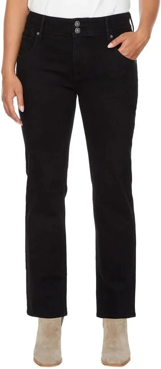 HUDSON Women's Mid-Rise Slim Straight Leg Jeans