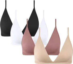 INIBUD Bralette for Women Removable Padded Bra Yoga Seamless V Neck Triangle Adjustable Straps Wireless