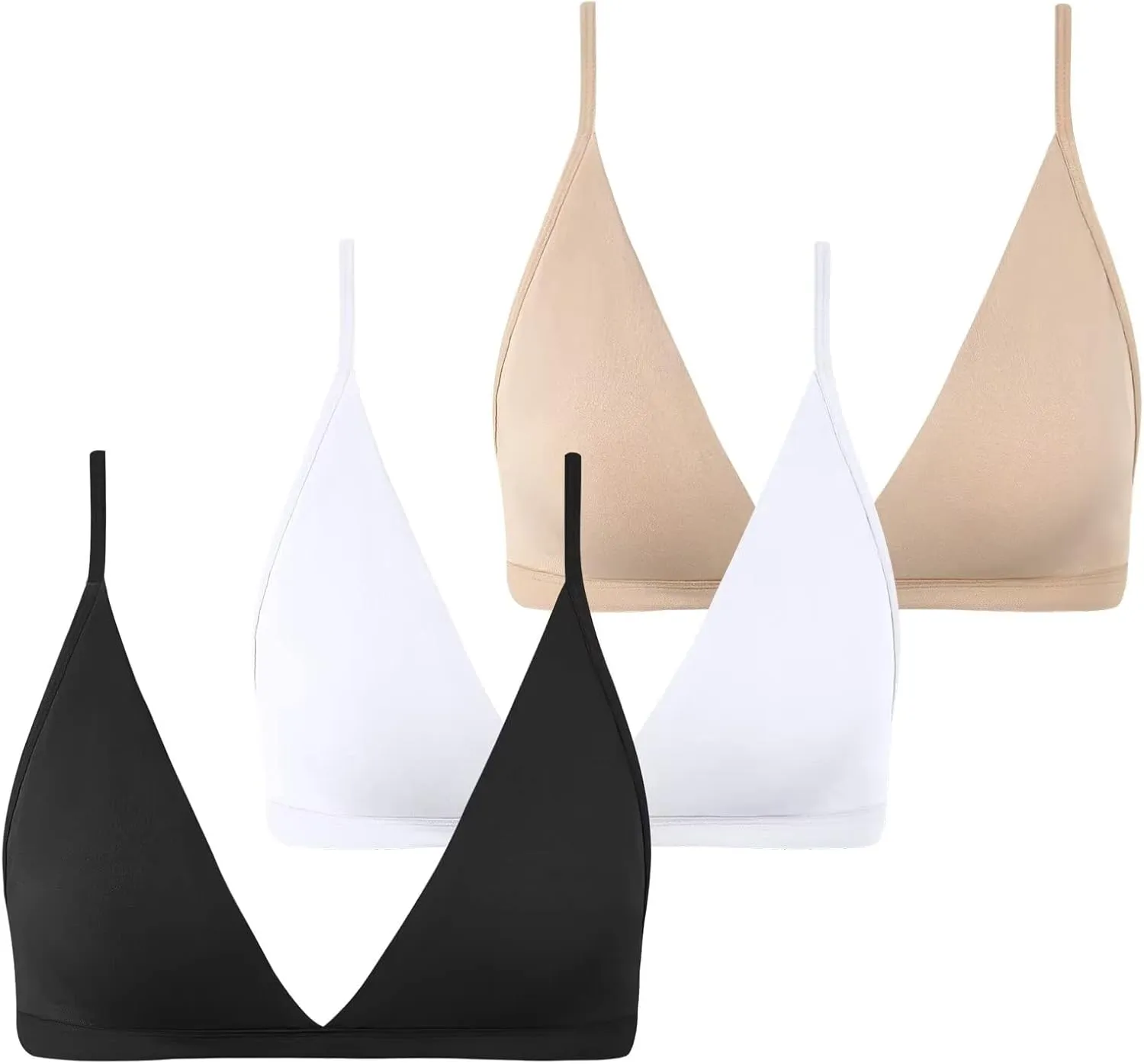 INIBUD Bralette for Women Removable Padded Bra Yoga Seamless V Neck Triangle Adjustable Straps Wireless