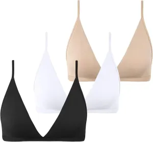 INIBUD Bralette for Women Removable Padded Bra Yoga Seamless V Neck Triangle Adjustable Straps Wireless