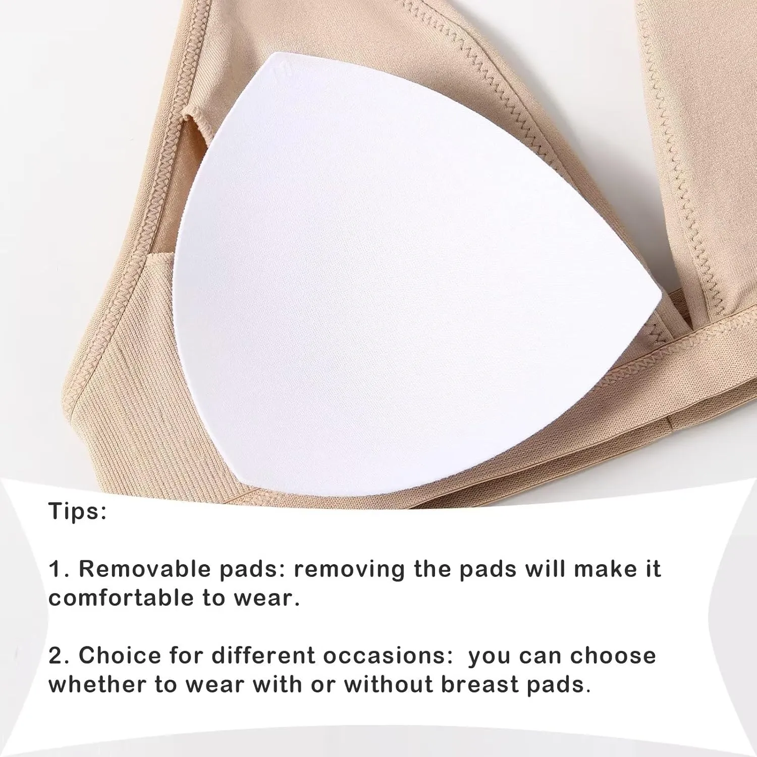 INIBUD Bralette for Women Removable Padded Bra Yoga Seamless V Neck Triangle Adjustable Straps Wireless