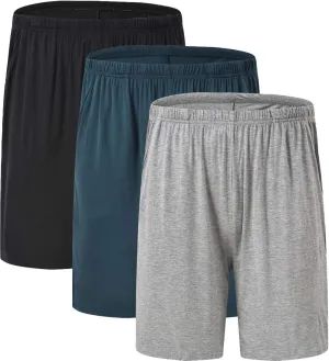 JINSHI Mens Sleeping Stretch Boxer Shorts Ultra-Soft Modal Lounge Pajama Bottoms with Pockets