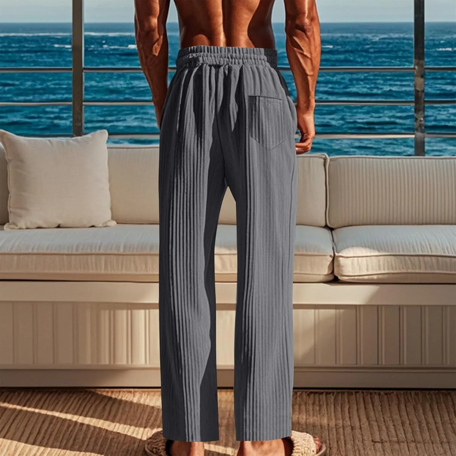 Joggers for Men Comfy Relaxed Fit Big and Tall Outdoor Baggy Casual Pants
