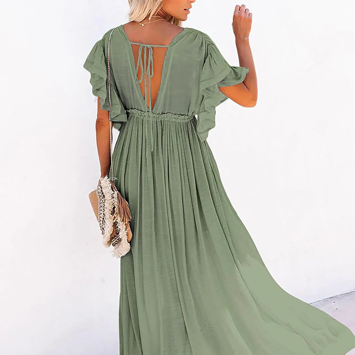 Kaftan Dresses for Women Plus Size Swimsuit Cover Up V Neck Caftan Beach Dress Loungewear