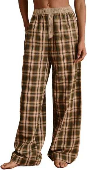 Kedera Women Comfy Pajama Lounge Pants 2025 Loose Fit Sleepwear Casual Straight Leg Baggy Waistband Trousers & Pockets