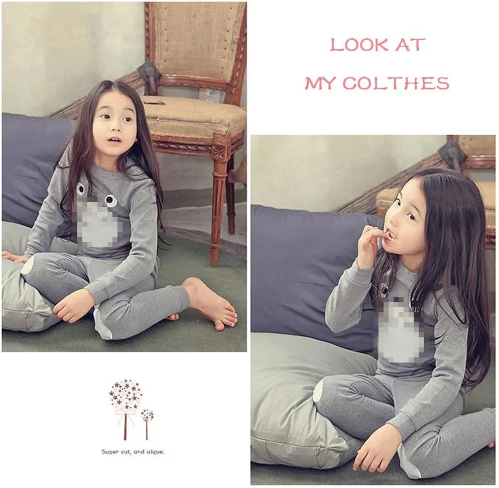 Kids Anime Pajamas Unisex Long Sleeve Tee and Pant Cotton PJ Set Puss Costume