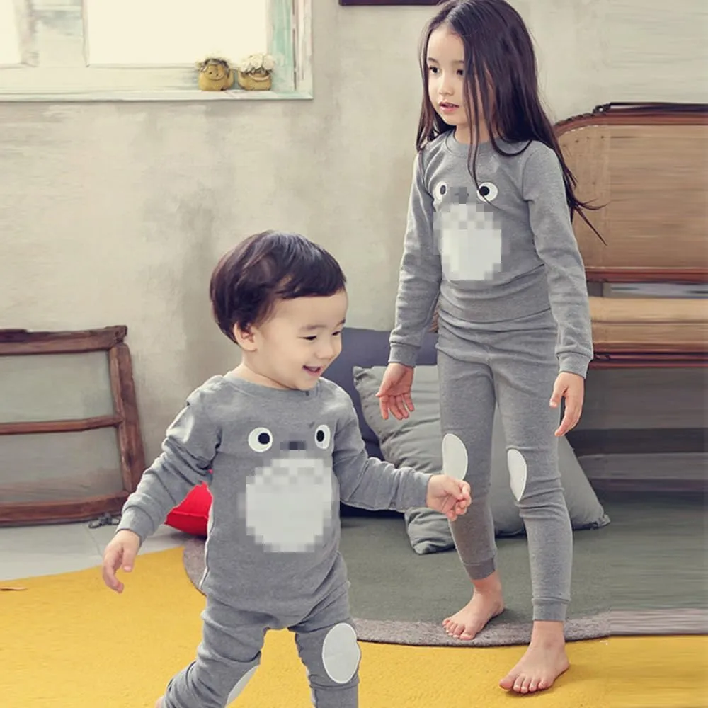 Kids Anime Pajamas Unisex Long Sleeve Tee and Pant Cotton PJ Set Puss Costume
