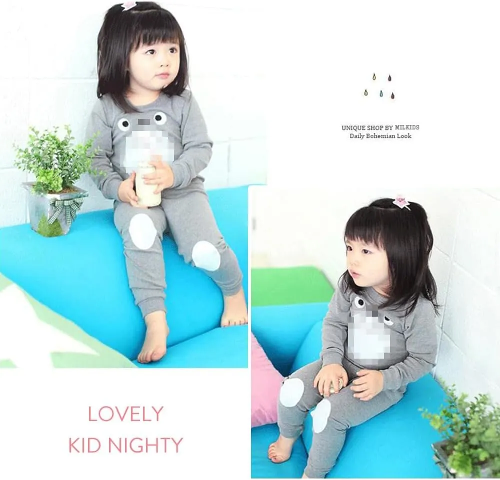 Kids Anime Pajamas Unisex Long Sleeve Tee and Pant Cotton PJ Set Puss Costume
