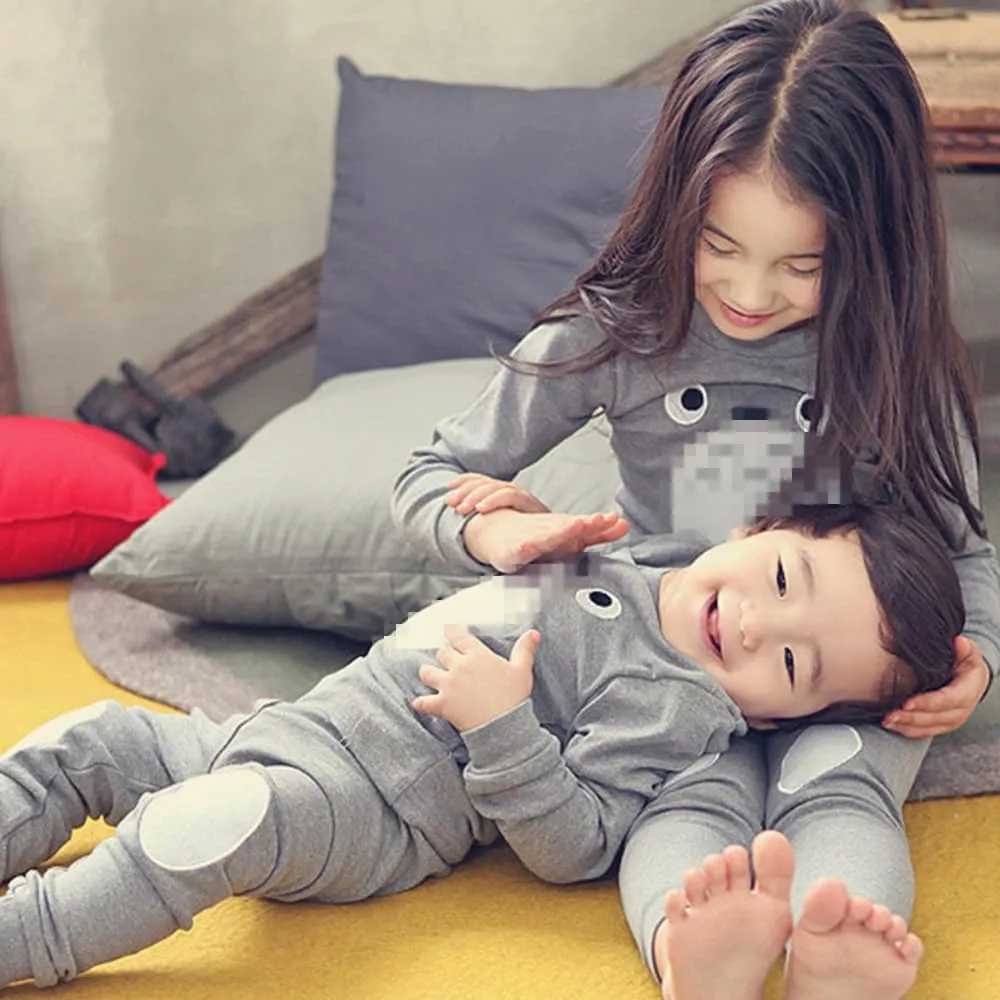 Kids Anime Pajamas Unisex Long Sleeve Tee and Pant Cotton PJ Set Puss Costume
