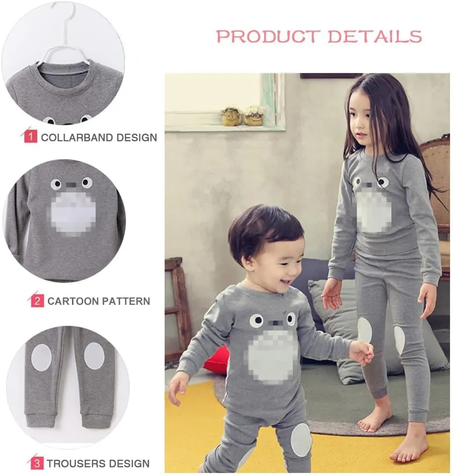 Kids Anime Pajamas Unisex Long Sleeve Tee and Pant Cotton PJ Set Puss Costume