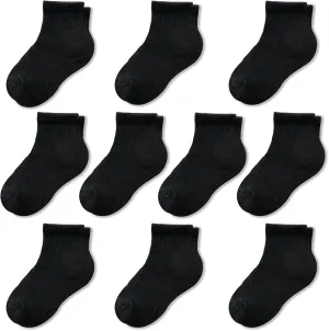 Kids Athletic Socks - Breathable Mesh Sports Socks for Boys & Girls, Youth 10 Pairs
