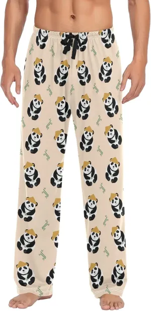 Kigai Men's Pajamas Pants Cute Chinese Panda Sleep Bottoms Pants Lounge Sleepwear - L