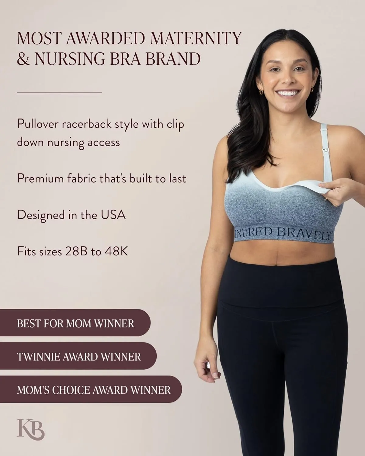 Kindred Bravely Sublime Nursing Sports Bra for Breastfeeding | Seamless Maternity Bras for Pregnancy