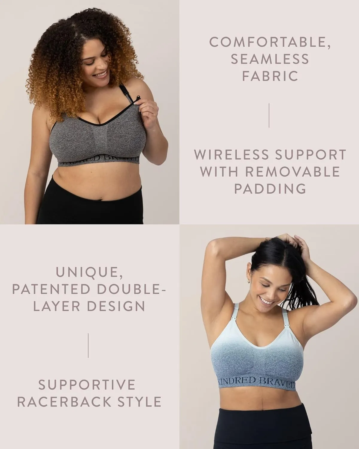Kindred Bravely Sublime Nursing Sports Bra for Breastfeeding | Seamless Maternity Bras for Pregnancy