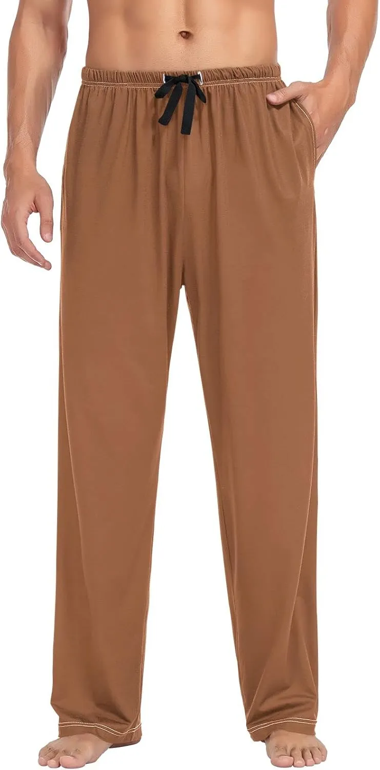 KLL Mens Sleepwear Pajama Pants Drawstring Lounge Pants Men Pajamas Bottoms with Pockets S-XXL