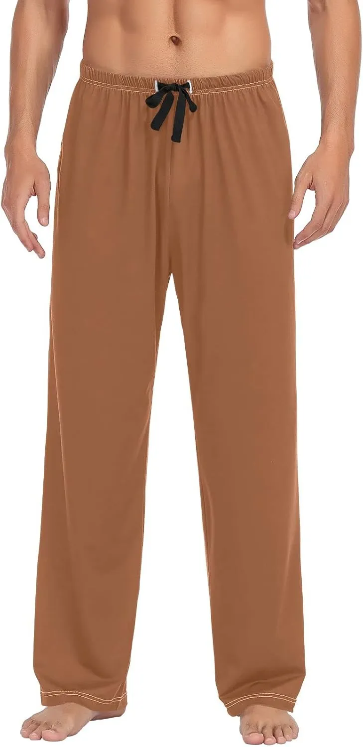 KLL Mens Sleepwear Pajama Pants Drawstring Lounge Pants Men Pajamas Bottoms with Pockets S-XXL