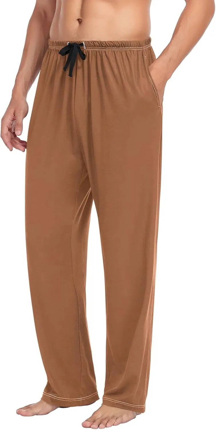 KLL Mens Sleepwear Pajama Pants Drawstring Lounge Pants Men Pajamas Bottoms with Pockets S-XXL