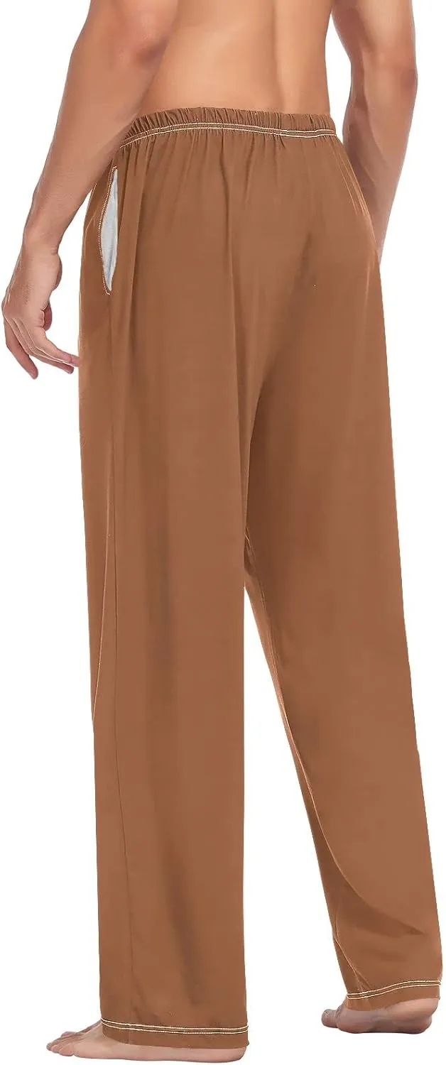 KLL Mens Sleepwear Pajama Pants Drawstring Lounge Pants Men Pajamas Bottoms with Pockets S-XXL