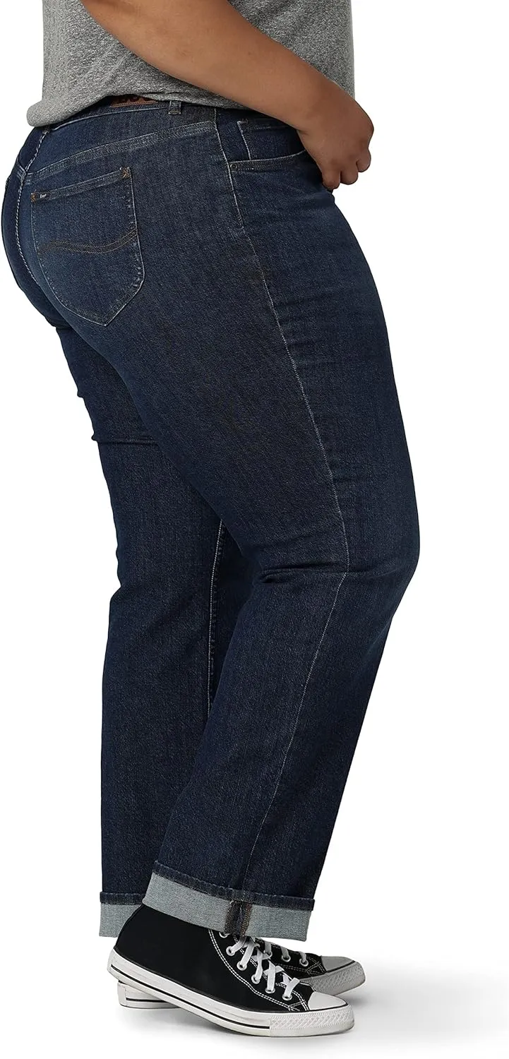 Lee Women's Plus Size Mid Rise Boyfriend Jean