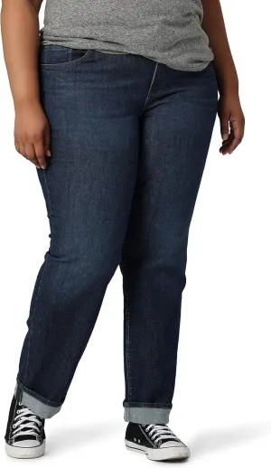 Lee Women's Plus Size Mid Rise Boyfriend Jean