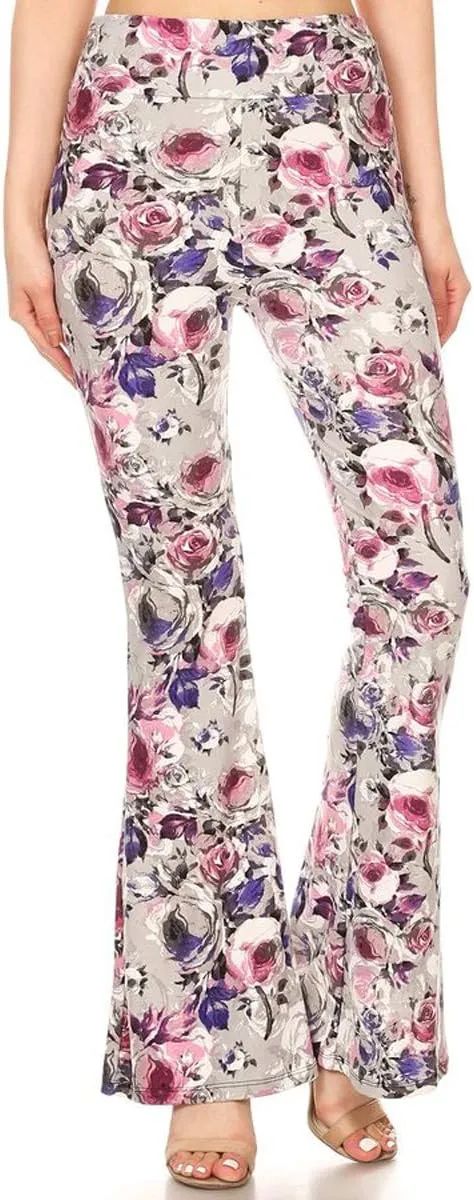 Leggings Depot Women's Ultra Soft Popular Printed Stylish Palazzo Pants BAT3