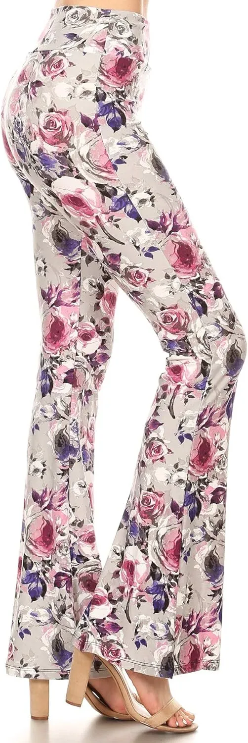 Leggings Depot Women's Ultra Soft Popular Printed Stylish Palazzo Pants BAT3