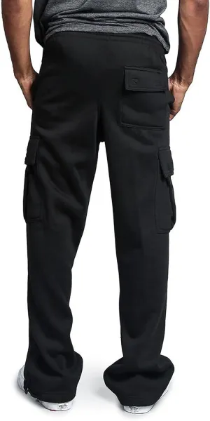 Linen Pants for Men 2023 Fashion Drawstring Stretch Solid Cargo Trousers Multi Pockets Athletic-Fit Sweatpants