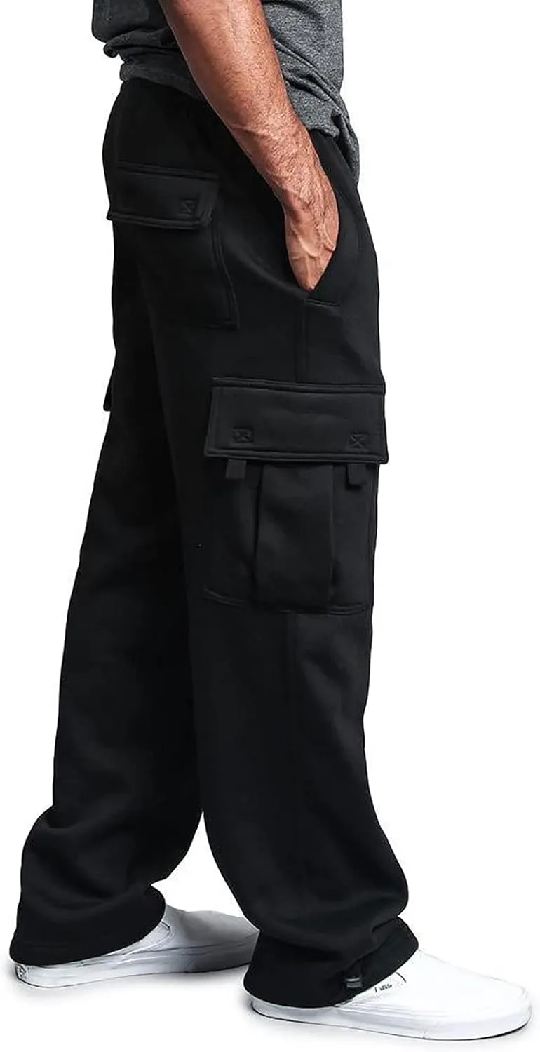 Linen Pants for Men 2023 Fashion Drawstring Stretch Solid Cargo Trousers Multi Pockets Athletic-Fit Sweatpants